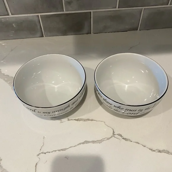 2 Coventry Daily Blessings Bowls with Scripture Psalms 28:7 Jeremiah 17:7 - Picture 2 of 5